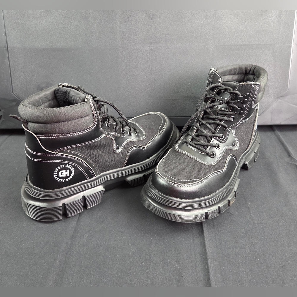 Sebowel GHLB Steel Toe Safety Boots Mens Size 11.5 Black Lace Up Lightweight